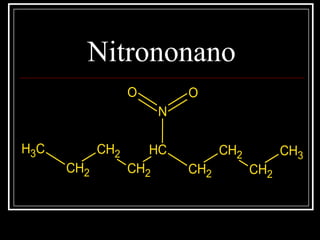 Nitrononano
CH3
CH2
CH2
CH2
CH2
CH2
CH2
CH2
CH2
CH3
CH3
CH2
CH2
CH2
CH
CH2
CH2
CH2
CH3
N
OO
 
