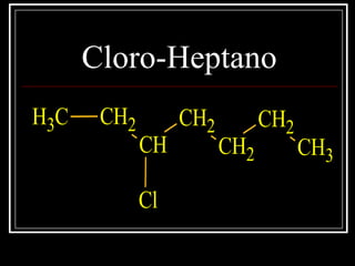 Cloro-Heptano
CH2
CH
CH2
CH2
CH2
CH3
Cl
CH3
 