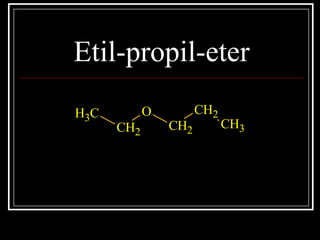 Etil-propil-eter
CH3
CH2
O
CH2
CH2
CH3
 