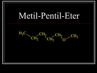 Metil-Pentil-Eter
CH3
CH2
CH2
CH2
CH2
O
CH3
 