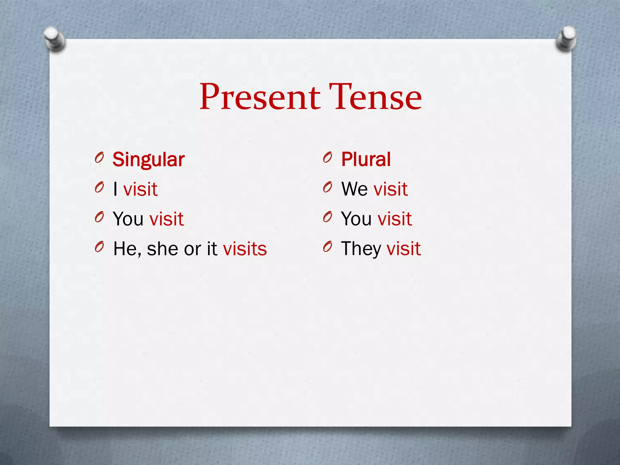 Present, past and future tenses | PPTX