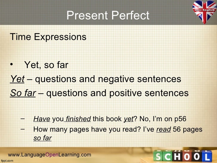English Grammar Present perfect tense