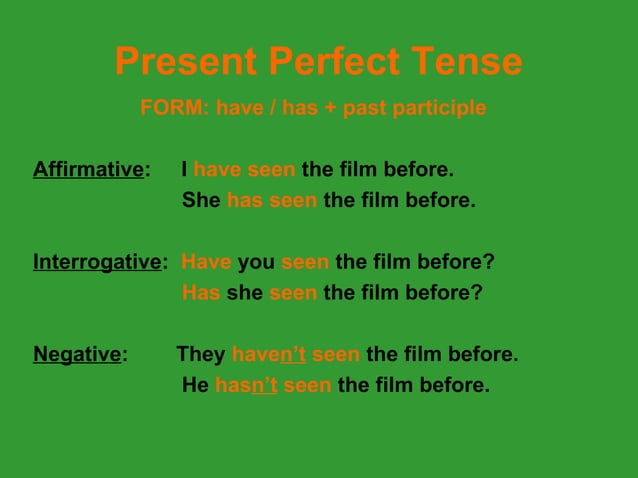 Present perfect explanation | PPT