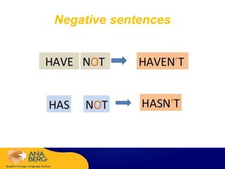 Negative sentences
 