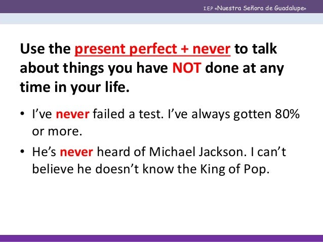 Present Perfect Ever Never 5 A