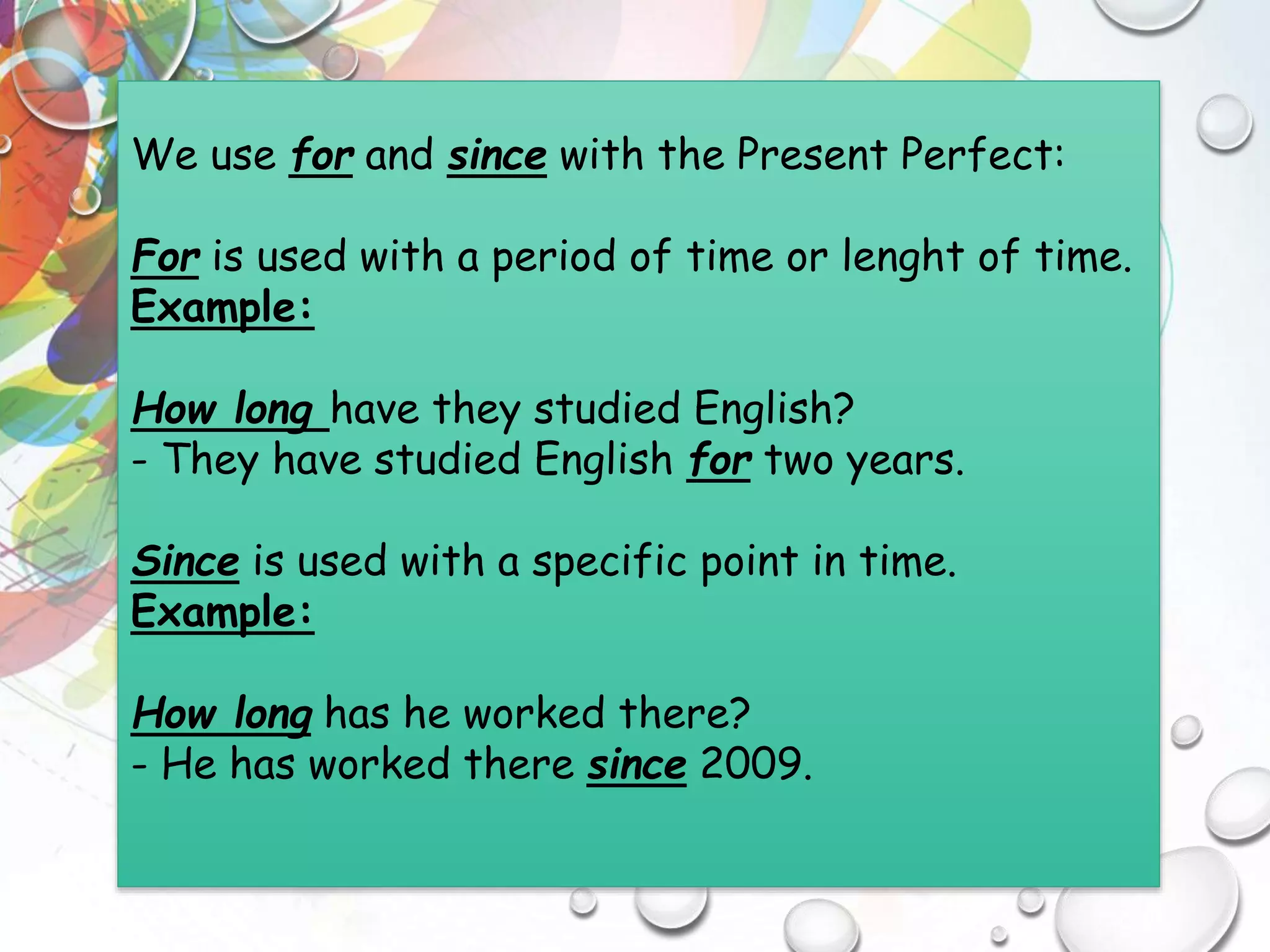 Simple Past versus Present Perfect | PPT
