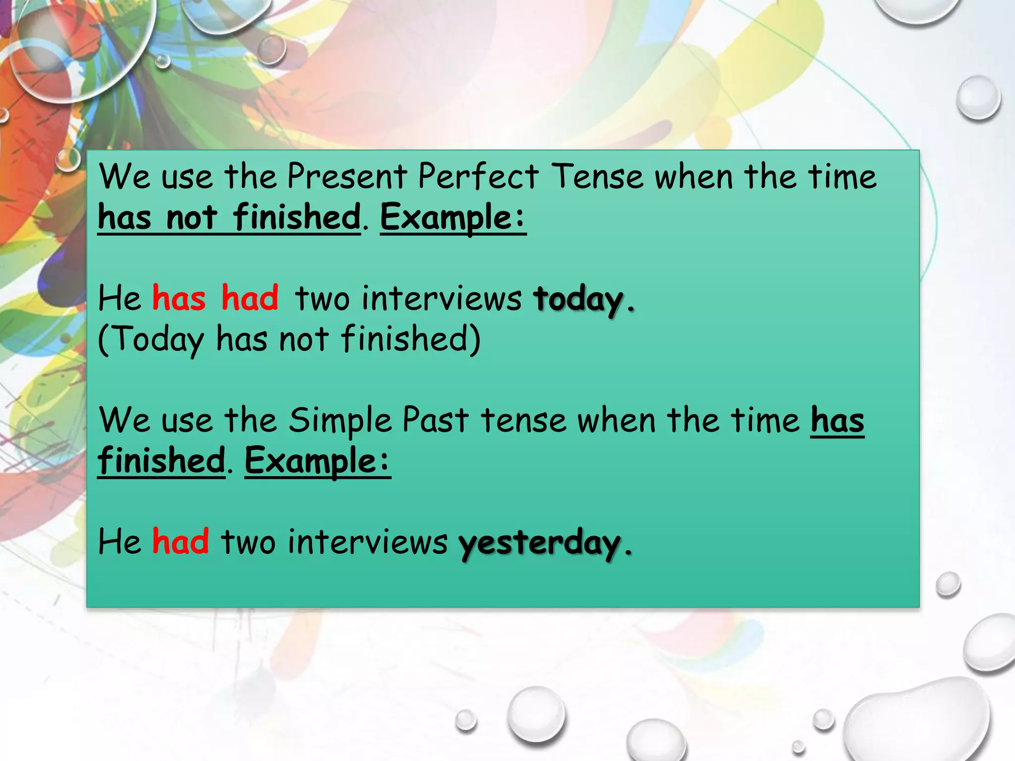 Simple Past versus Present Perfect | PPT