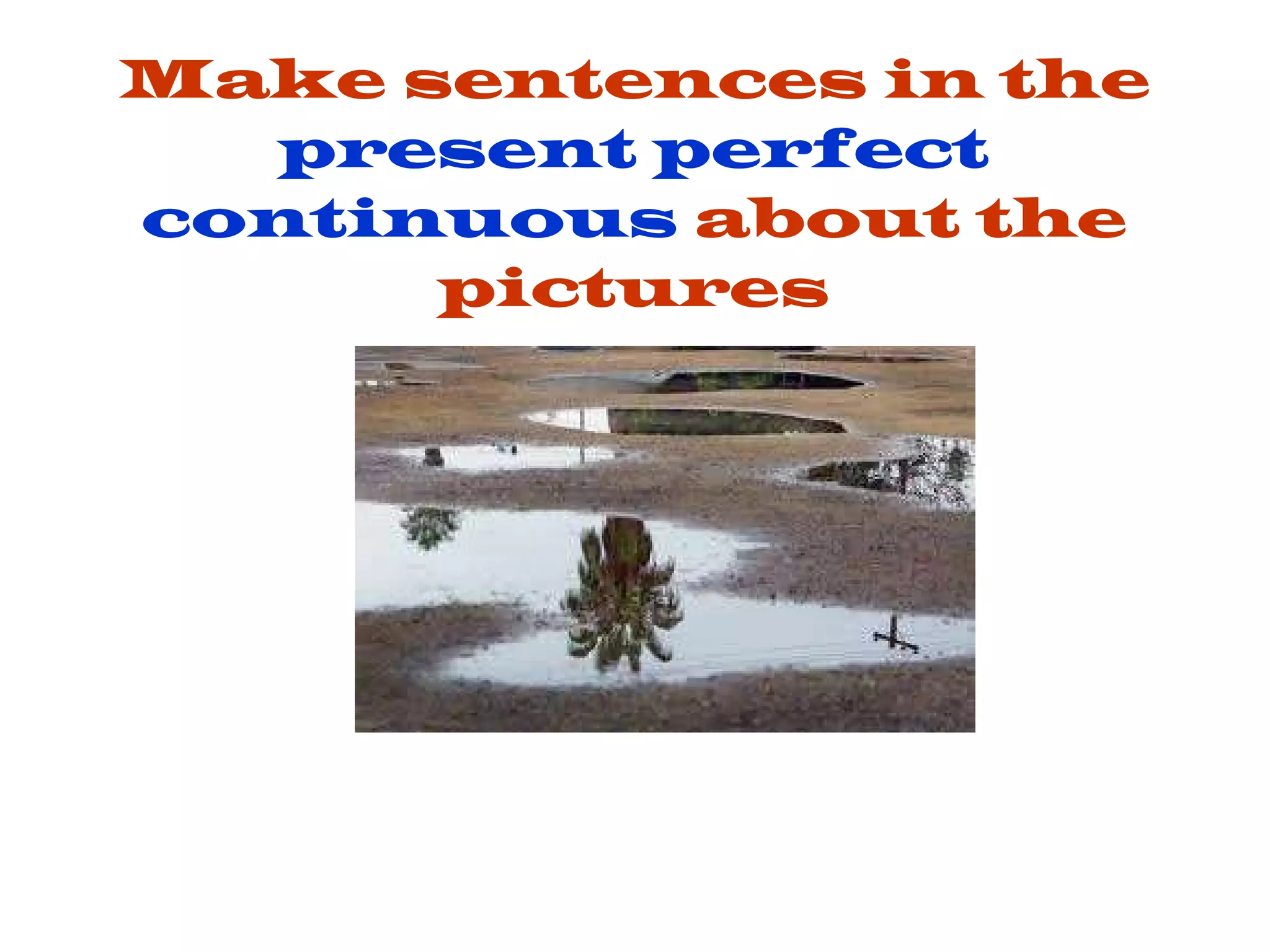 Make sentences in the  present perfect continuous  about the pictures 