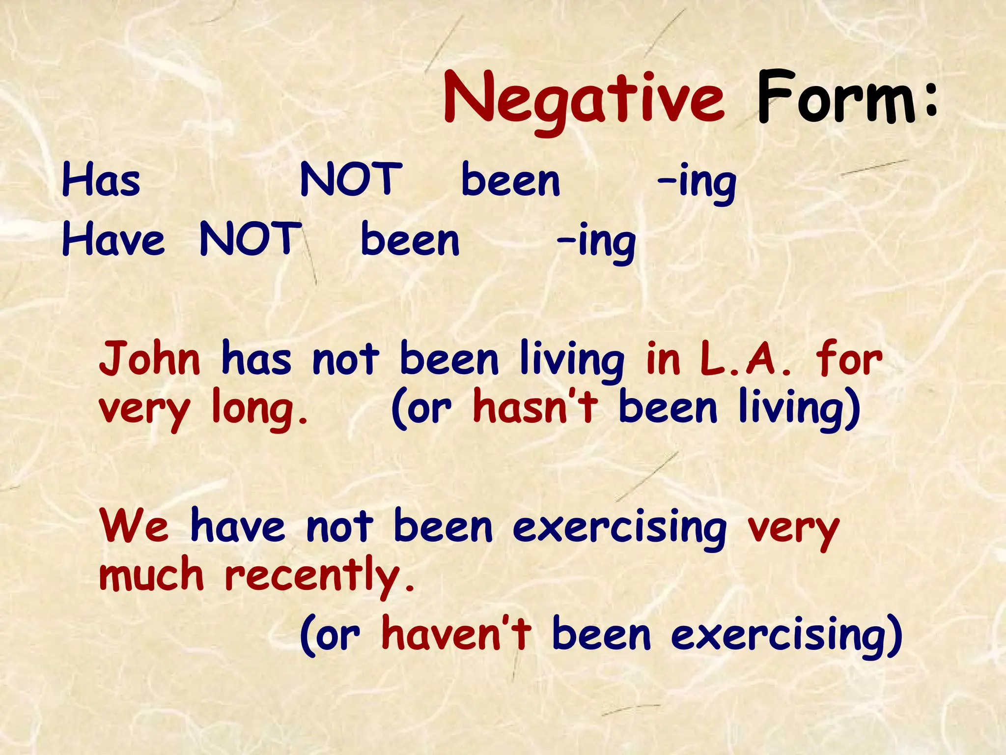 the present perfect continuous tense grammar presentation | PPT