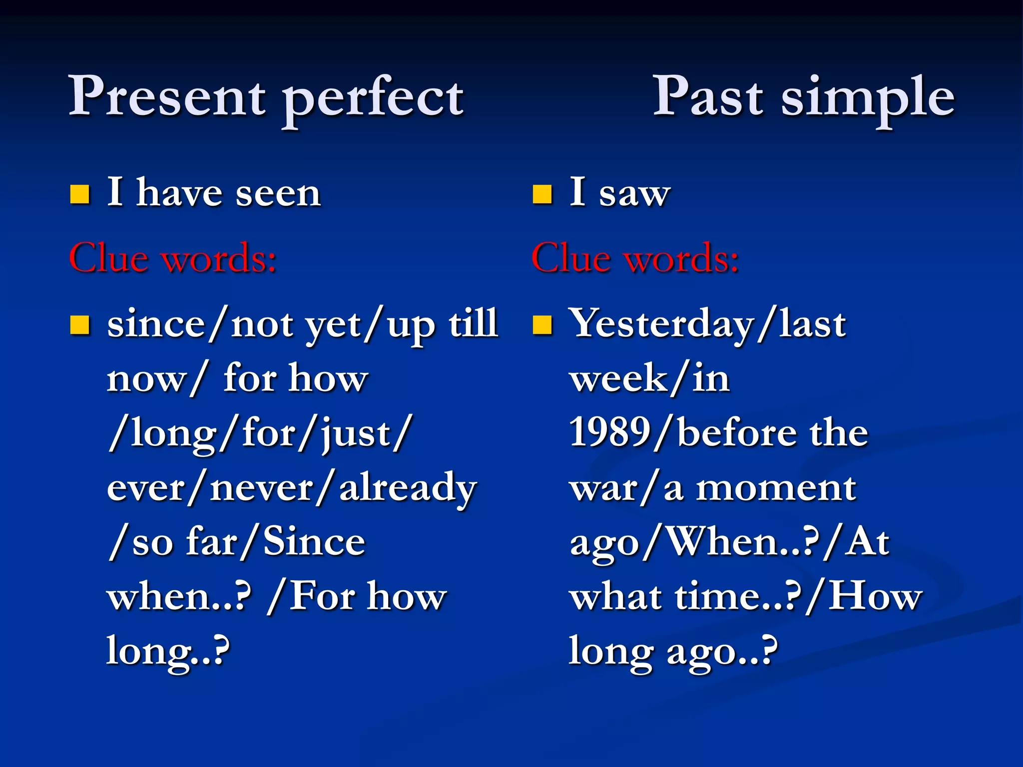 Present Perfect Tense Vs Simple Past Tense 🎉 Difference Between