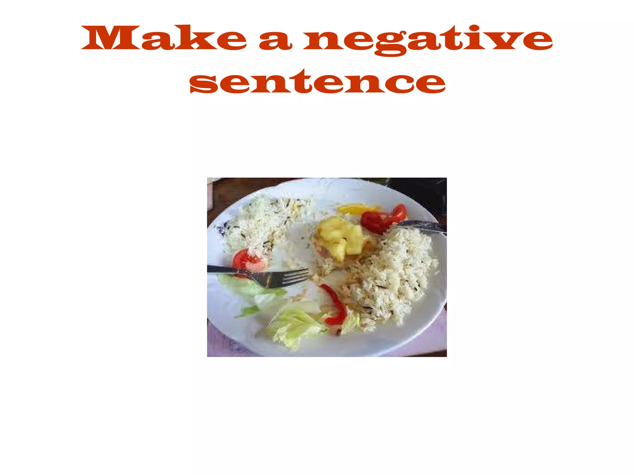 Make a negative sentence