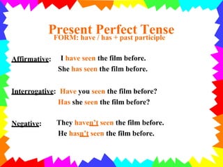 Present Continuous Form.pdf Present perfect tense | PPTX