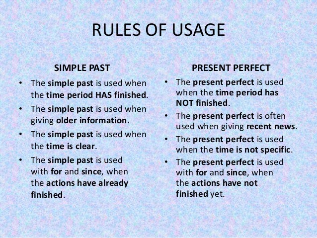 Present perfect vs simple past