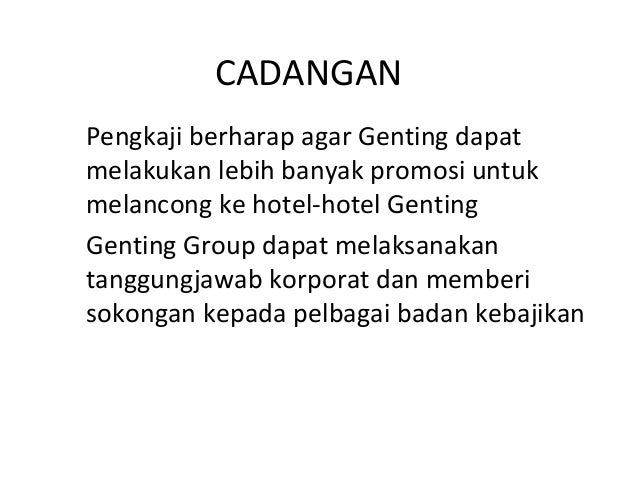 genting berhad swot analysis Genting berhad - financial and strategic analysis reviewsummary genting berhad (genting) is a malaysia-based investment holding and management company genting berhad along with its subsidiaries is known as the genting group. genting berhad swot analysis Genting berhad - financial and strategic analysis reviewsummary genting berhad (genting) is a malaysia-based investment holding and management company genting berhad along with its subsidiaries is known as the genting group.