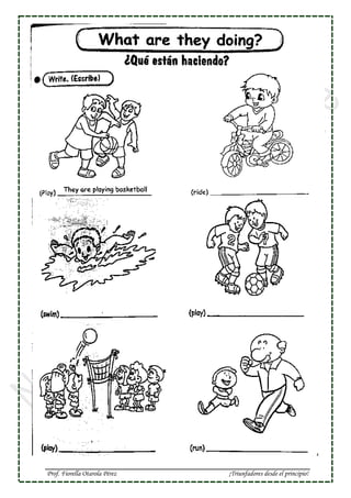 Present progressive 3 ro | PDF