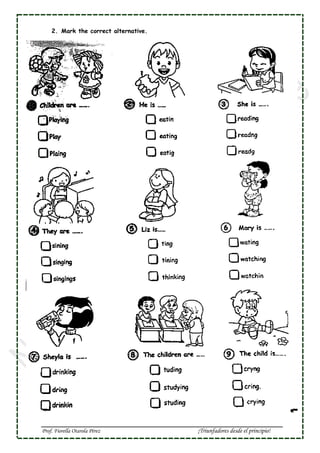 Present progressive 3 ro | PDF