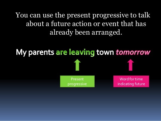 Present Progressive With Future Meaning Present progressive in the future
