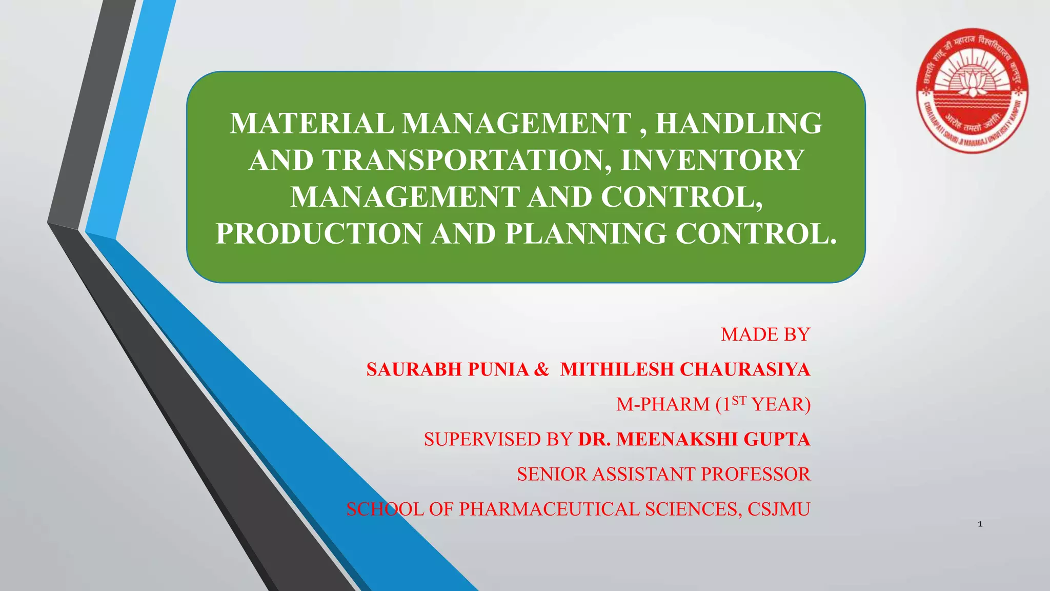 PRESENTRATION ON MATERIAL MANAGEMENT.pptx