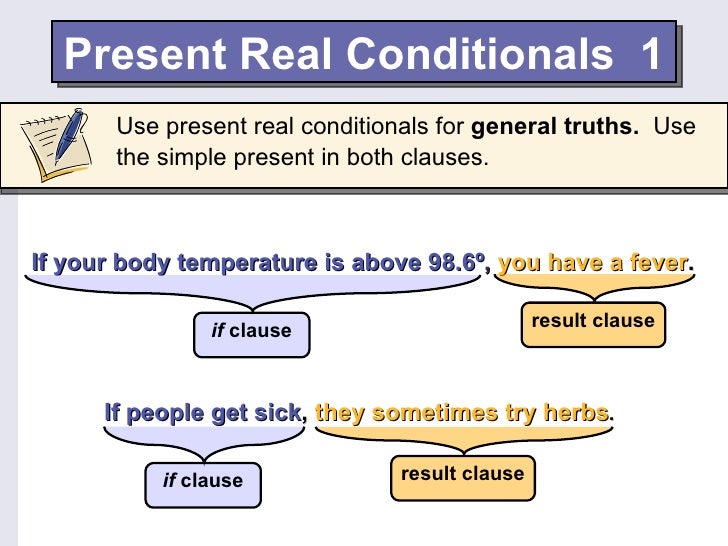 English Present real conditionals
