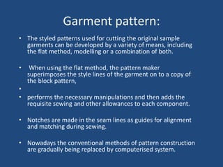 Manufactured Pattern Present scenario of the apparel manufacturing industry | PPTX