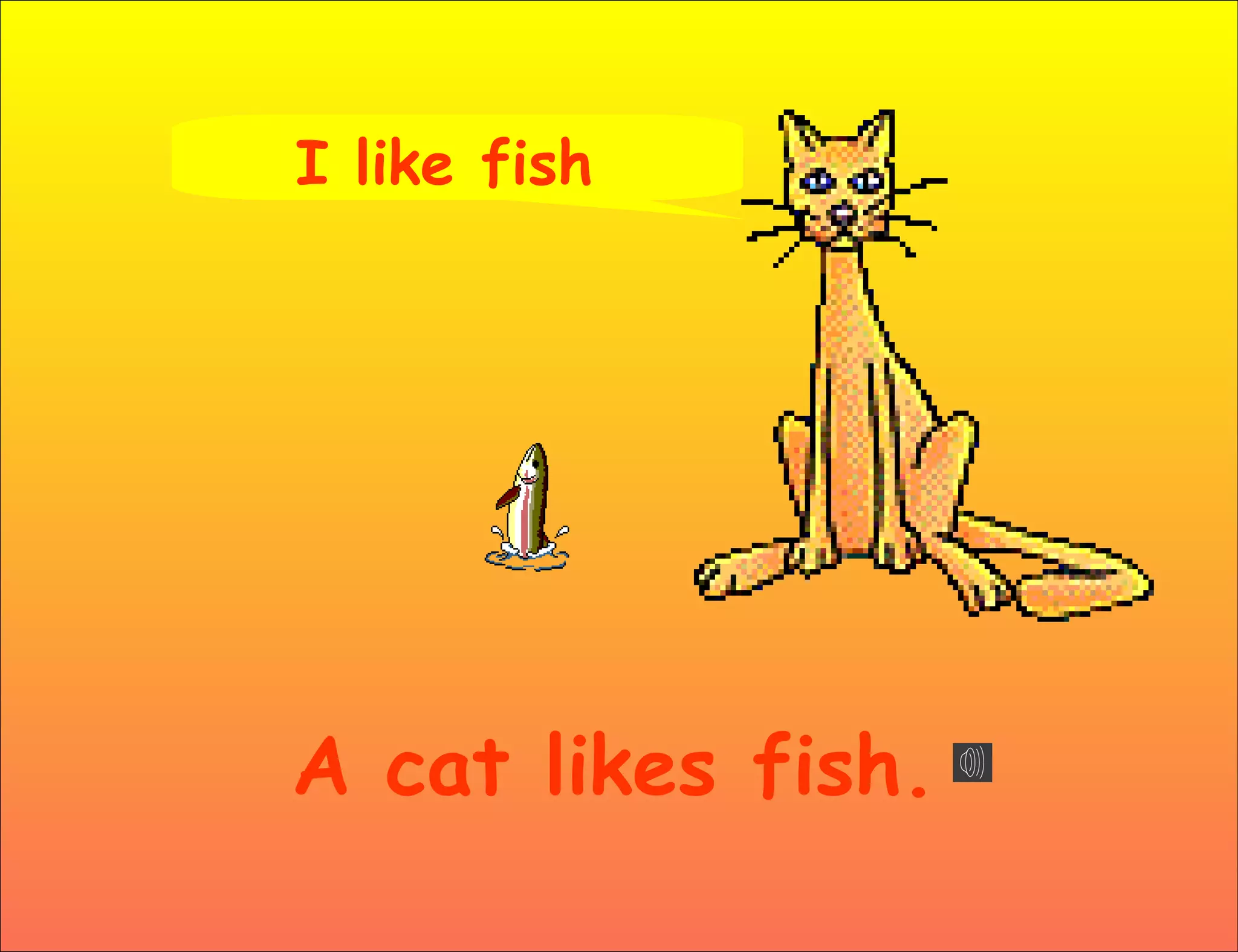I like fish.




A cat likes fish.
 