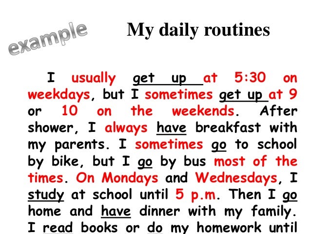 write short paragraph about your daily routine
