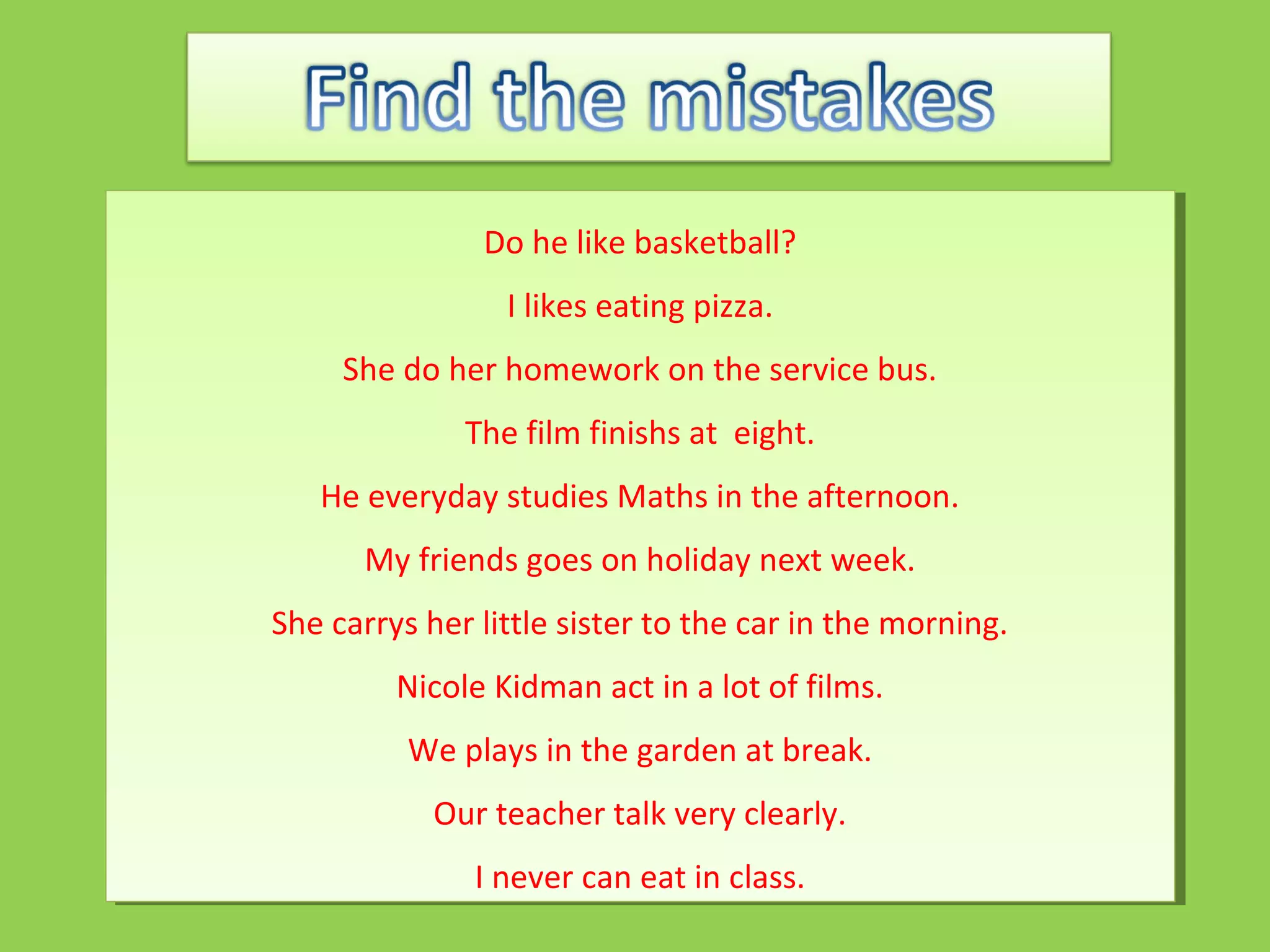 Present simple ppt