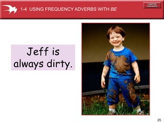 25
Jeff is
always dirty.
1-4 USING FREQUENCY ADVERBS WITH BE
 