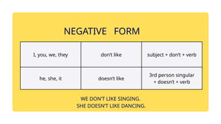 Present Simple Presentation - affirmative, negative and interrogative ...