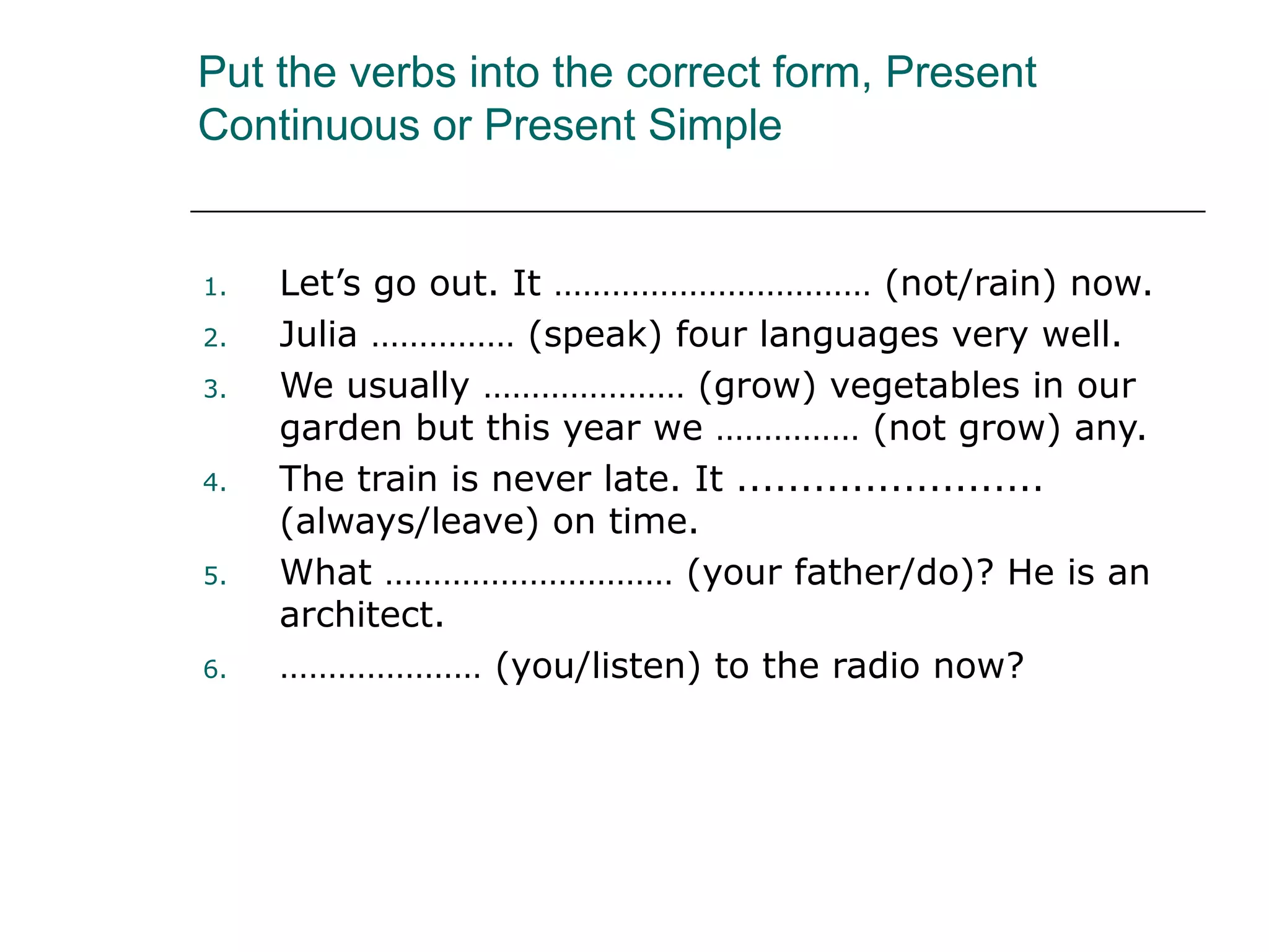 Present Simple Cwiczenia Online Klasa 5 Present+simple+ +present+continuous.ppt