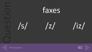Question faxes
/s/ /z/ /iz/
 