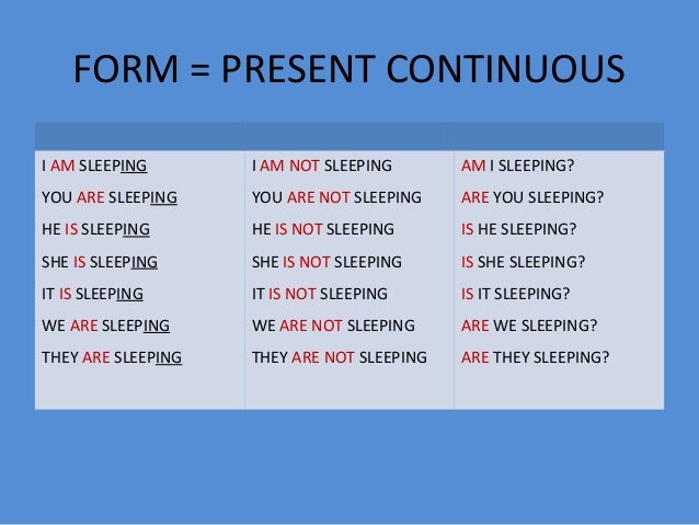 Present Simple And Present Continuous