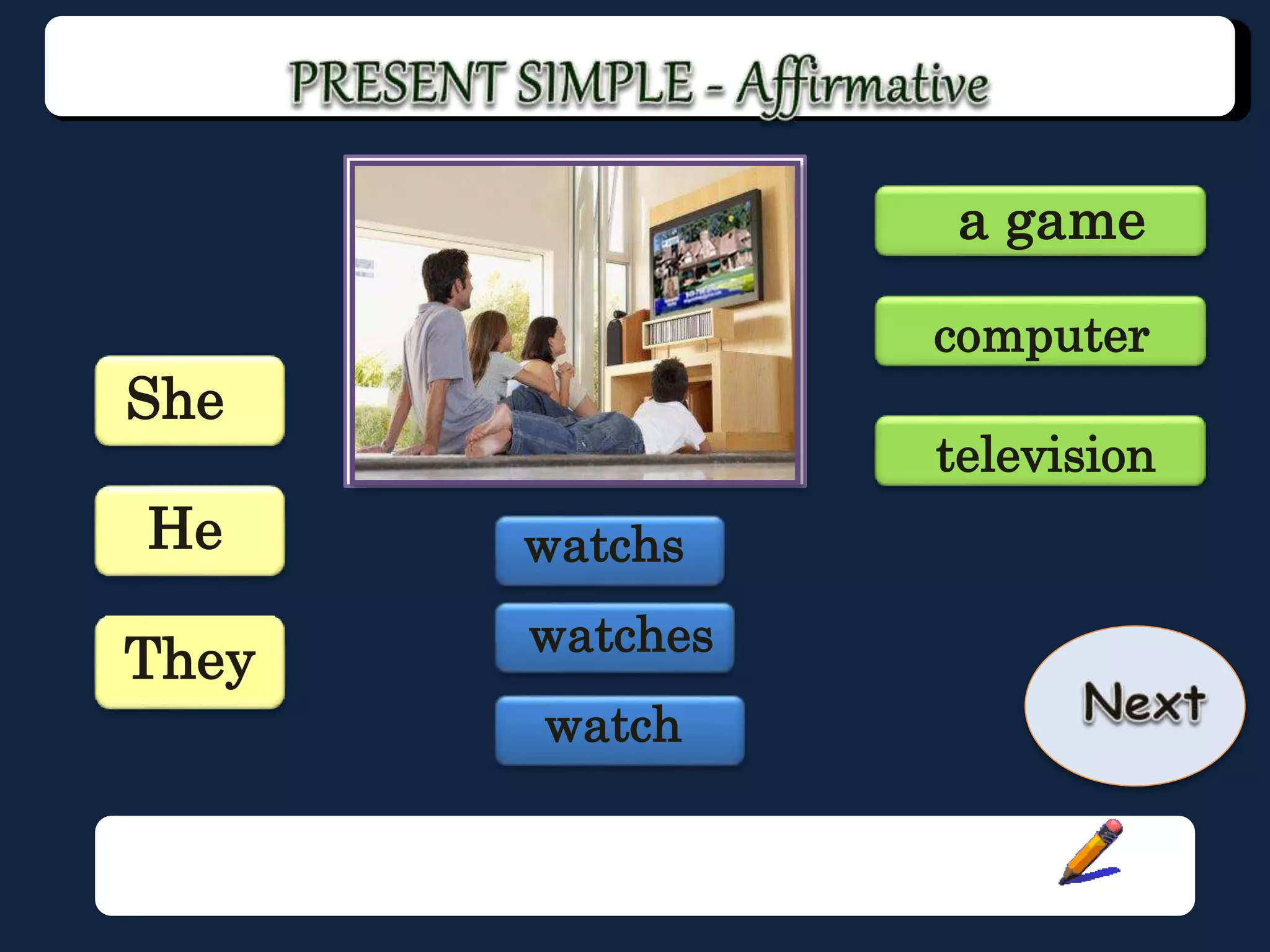 Present simple game: affirmative and negative | PPTX