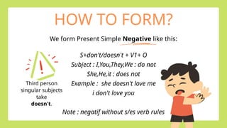 Present Simple Tense English Grammar Presentation in Orange White ...