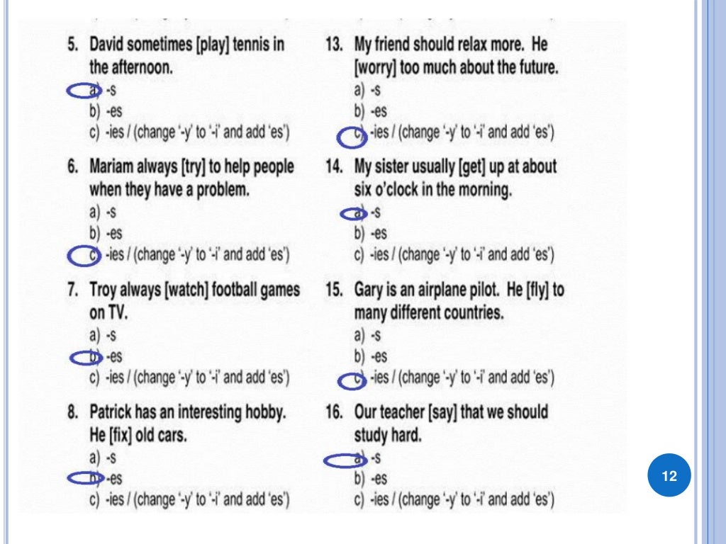 Present simple tense