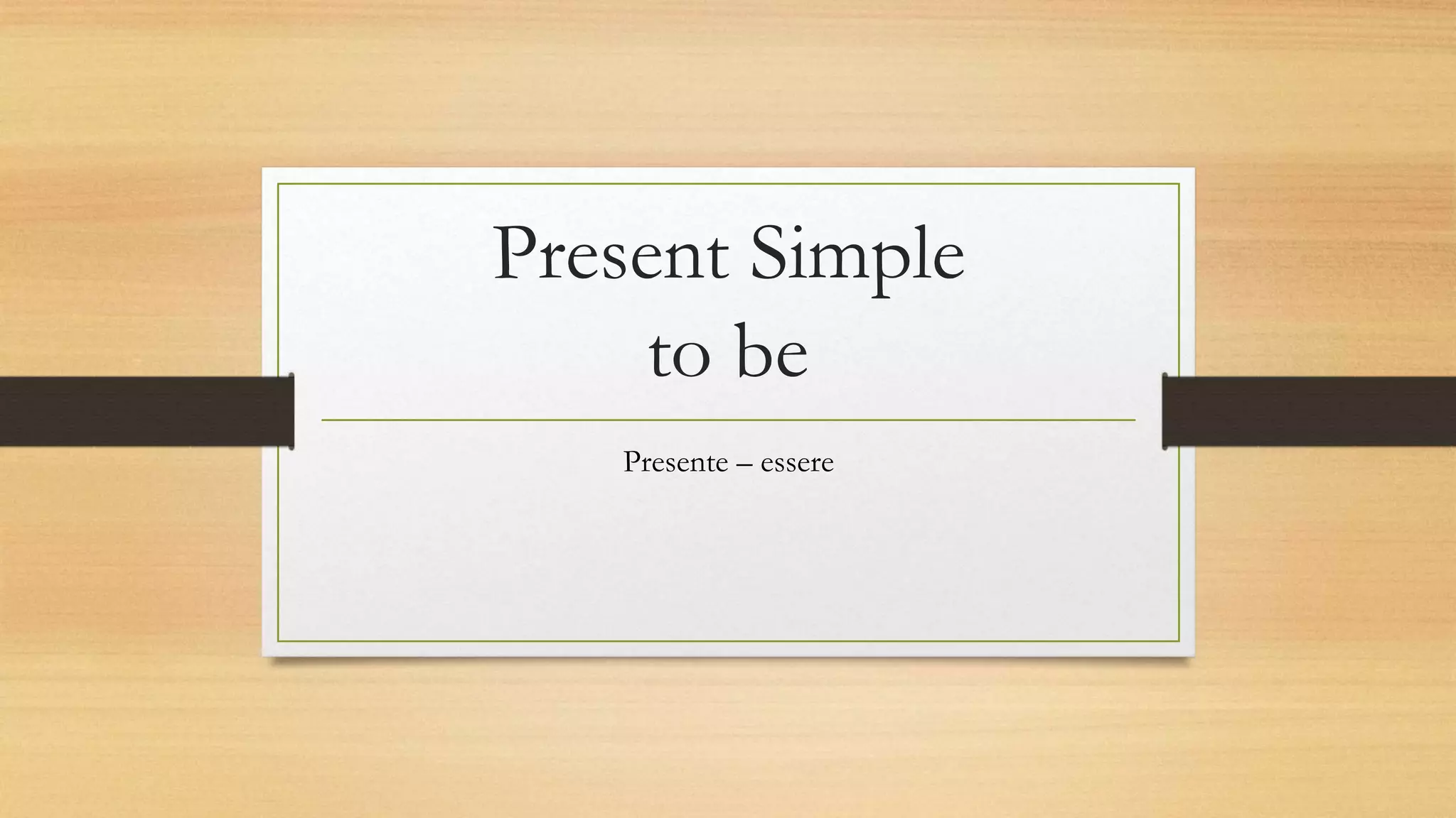 Present simple (to be) | PPTX