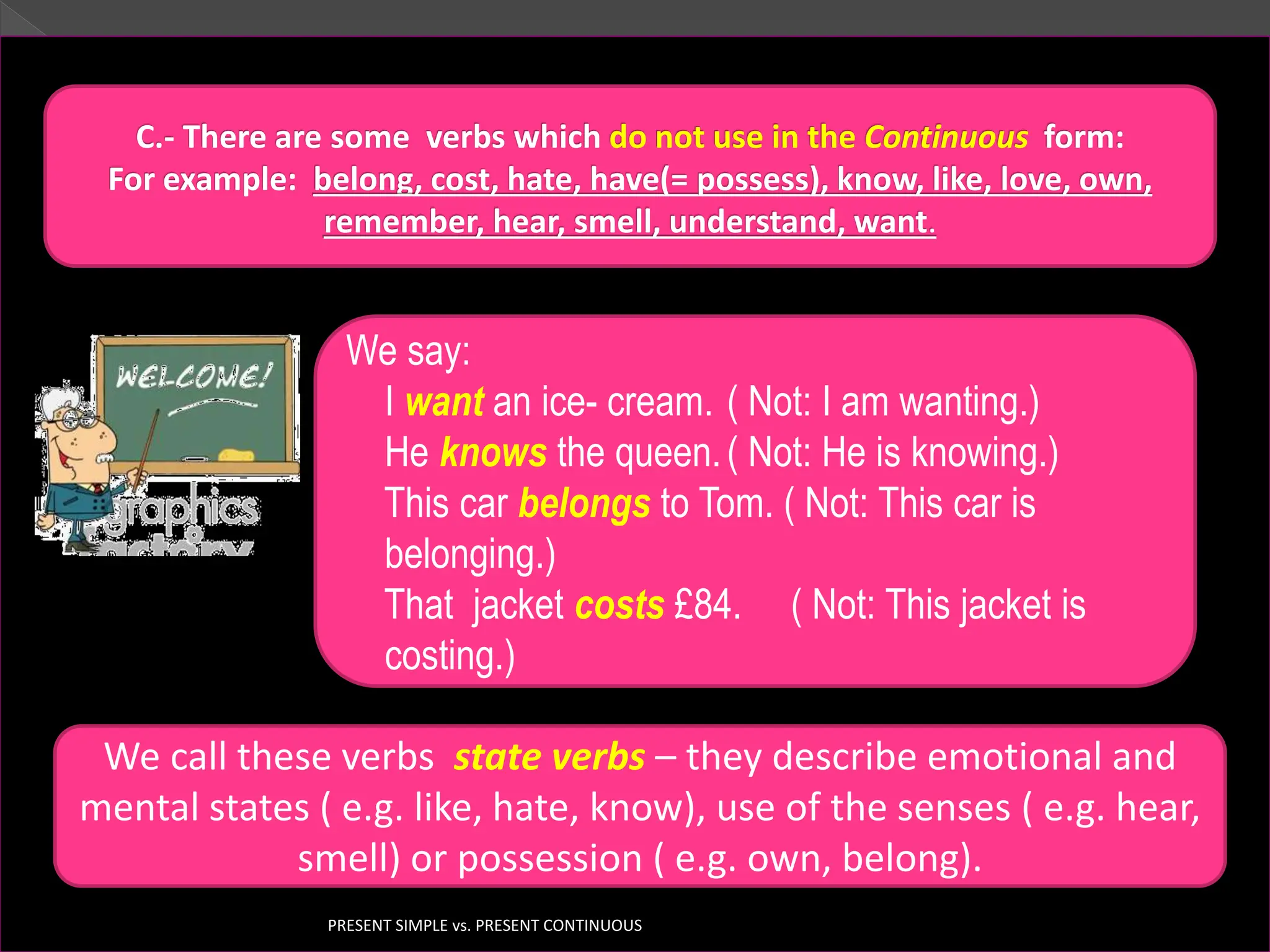 Present Simple Vs Present Cont Exercises PRESENT SIMPLE VS. PRESENT CONT ingless | PPT