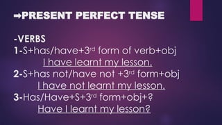 Comprehensive Guide to English Tenses with Examples and Usage | PPTX