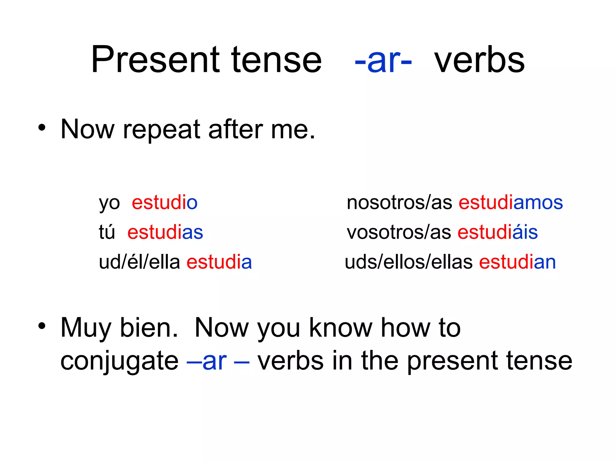 Present tense presentation | PPT