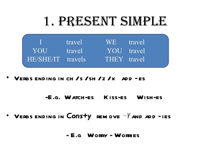 travel simple present