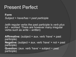 Overview of Present Tenses | PPTX