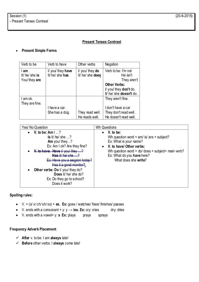 Present Tenses Contrast Simple Vs Continuous Present Tenses Contrast Simple Vs Continuous