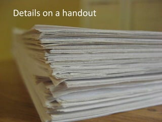 Details on a handout