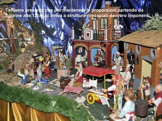 Teniamo presente che per mantenere le proporzioni,partendo da figurine alte 12cm,si arriva a strutture presepiali davvero imponenti 