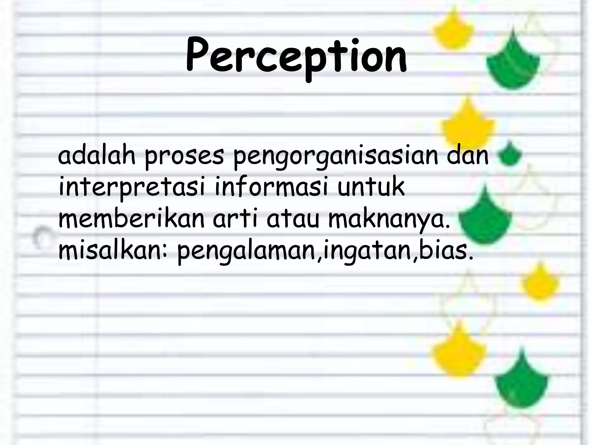 Perception and sensation | PPTX