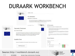 DURAARK WORKBENCH 
Source (http://workbench.duraark.eu) 
15 / 26 2014/09/08 
Devinder Thapa, Luleå University of Technolog...