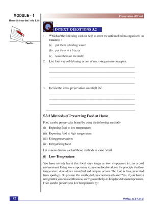 Food Preservation Module Preservation of food | PDF