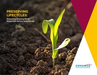 1
PRESERVING LIFECYCLES
PRESERVING
LIFECYCLES:
Renewing Existing Plant
Protection Active Substances
 