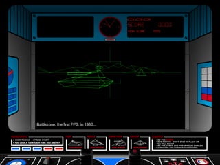 Battlezone, the first FPS, in 1980...
 