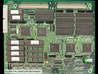 the game PCB contains code+data+protection
 
